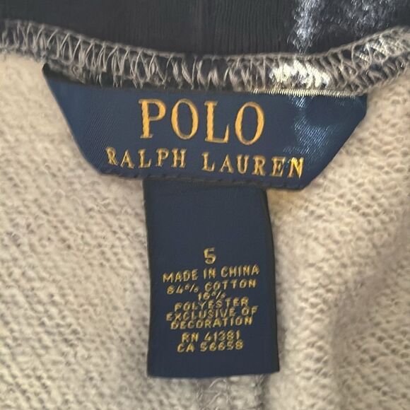 POLO by Ralph Lauren Boys Grey with Navy Trim Joggers - Size 5 - Picture 5 of 6